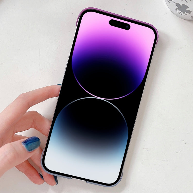 For iPhone 14 Pro Frameless Skin Feel Gradient Phone Case(Dark Purple + Grey) - iPhone 14 Pro Cases by buy2fix | Online Shopping UK | buy2fix