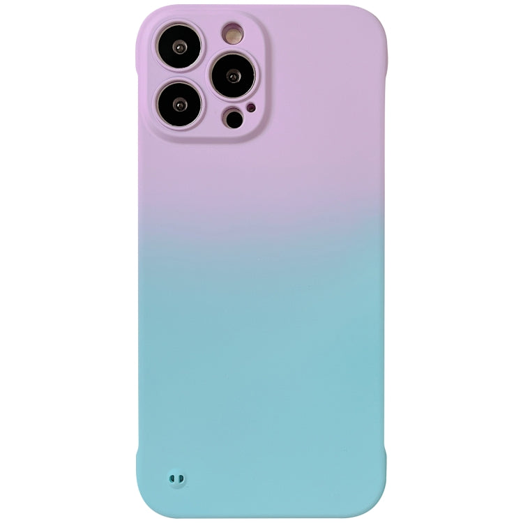 For iPhone XS Max Frameless Skin Feel Gradient Phone Case(Light Purple + Light Blue) - More iPhone Cases by buy2fix | Online Shopping UK | buy2fix