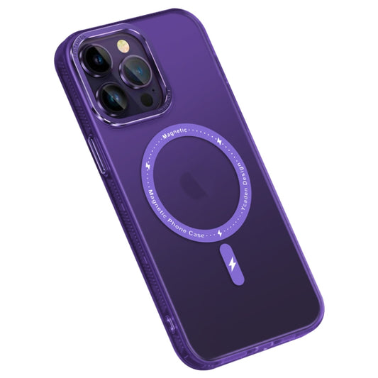 For iPhone 14 Plus Colorful Series TPU+PC Magsafe Magnetic Phone Case(Purple) - iPhone 14 Plus Cases by buy2fix | Online Shopping UK | buy2fix