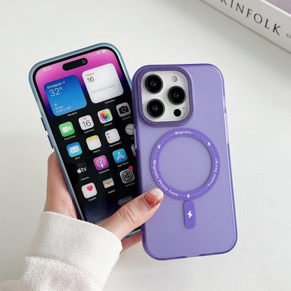 For iPhone 14 Plus Colorful Series TPU+PC Magsafe Magnetic Phone Case(Purple) - iPhone 14 Plus Cases by buy2fix | Online Shopping UK | buy2fix