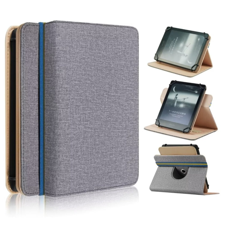 For 6 inch Rotating Universal Leather Tablet Case(Grey) - 7 inch by buy2fix | Online Shopping UK | buy2fix