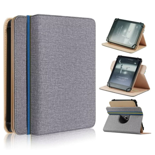For 6 inch Rotating Universal Leather Tablet Case(Grey) - 7 inch by buy2fix | Online Shopping UK | buy2fix