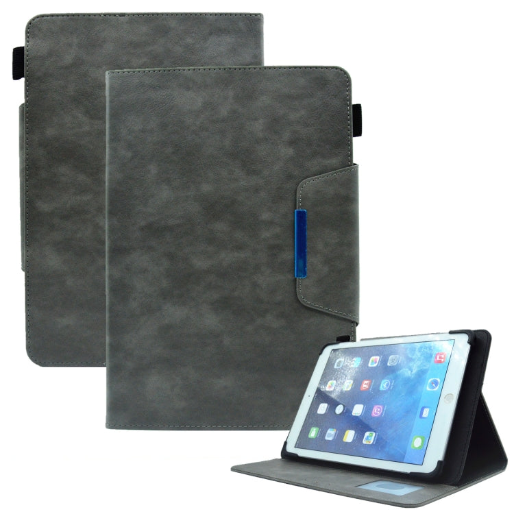For 7 inch Suede Cross Texture Magnetic Clasp Leather Tablet Case(Grey) - 7 inch by buy2fix | Online Shopping UK | buy2fix