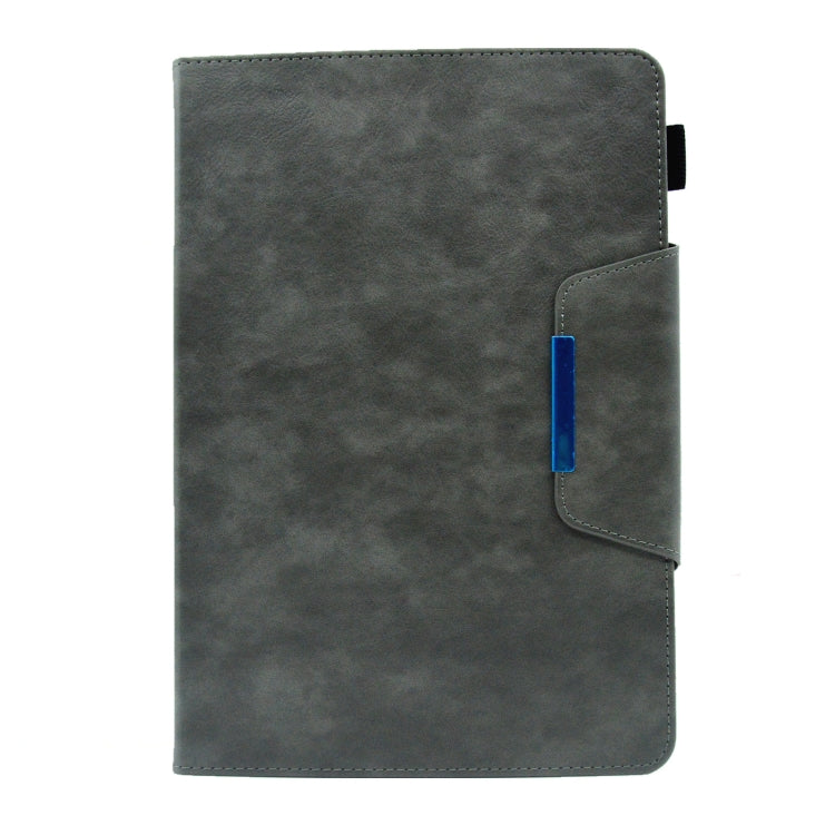 For 7 inch Suede Cross Texture Magnetic Clasp Leather Tablet Case(Grey) - 7 inch by buy2fix | Online Shopping UK | buy2fix