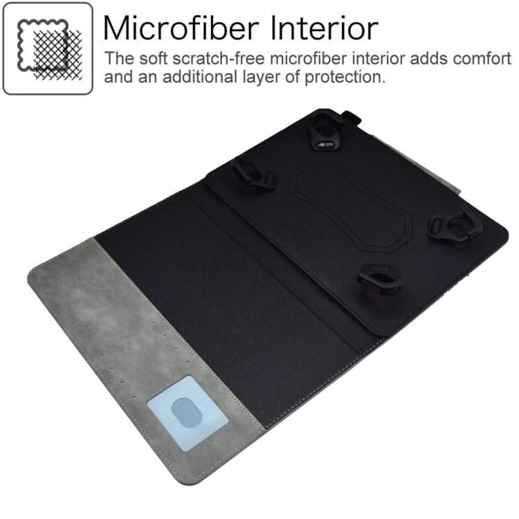For 7 inch Suede Cross Texture Magnetic Clasp Leather Tablet Case(Grey) - 7 inch by buy2fix | Online Shopping UK | buy2fix