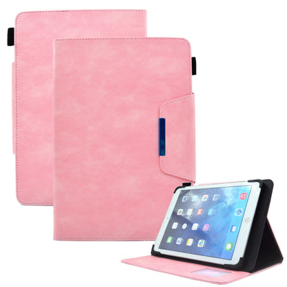 For 7 inch Suede Cross Texture Magnetic Clasp Leather Tablet Case(Pink) - 7 inch by buy2fix | Online Shopping UK | buy2fix