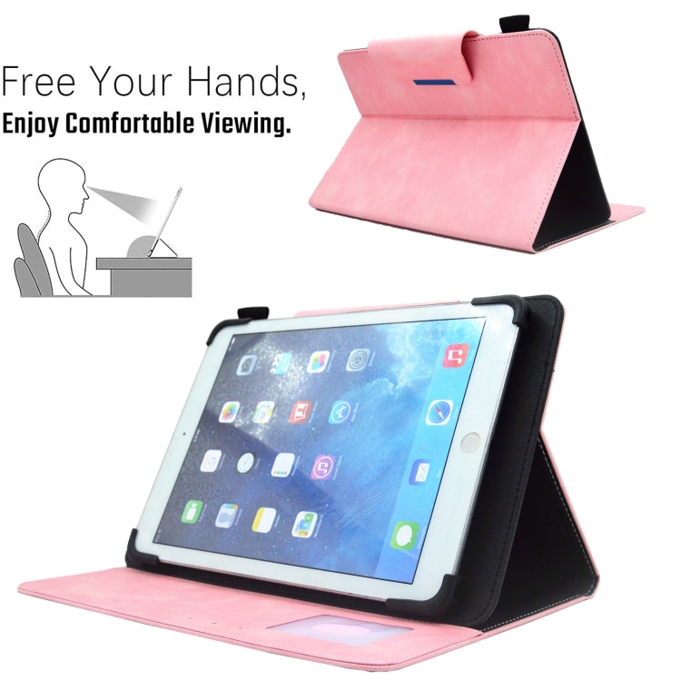 For 7 inch Suede Cross Texture Magnetic Clasp Leather Tablet Case(Pink) - 7 inch by buy2fix | Online Shopping UK | buy2fix
