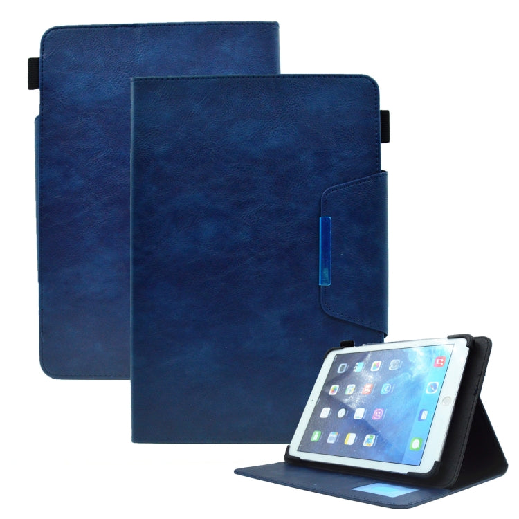 For 7 inch Suede Cross Texture Magnetic Clasp Leather Tablet Case(Blue) - 7 inch by buy2fix | Online Shopping UK | buy2fix