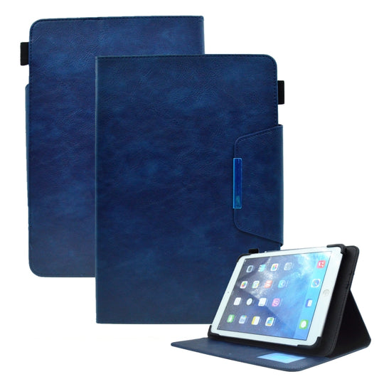 For 7 inch Suede Cross Texture Magnetic Clasp Leather Tablet Case(Blue) - 7 inch by buy2fix | Online Shopping UK | buy2fix