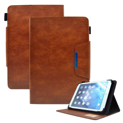 For 7 inch Suede Cross Texture Magnetic Clasp Leather Tablet Case(Brown) - 7 inch by buy2fix | Online Shopping UK | buy2fix