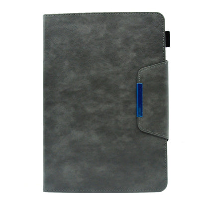 For 8 inch Suede Cross Texture Magnetic Clasp Leather Tablet Case(Grey) - 8 inch by buy2fix | Online Shopping UK | buy2fix