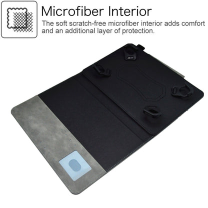 For 8 inch Suede Cross Texture Magnetic Clasp Leather Tablet Case(Grey) - 8 inch by buy2fix | Online Shopping UK | buy2fix