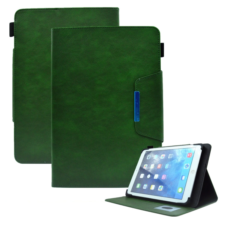 For 8 inch Suede Cross Texture Magnetic Clasp Leather Tablet Case(Green) - 8 inch by buy2fix | Online Shopping UK | buy2fix