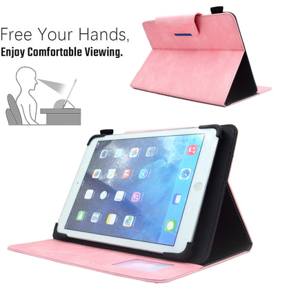 For 8 inch Suede Cross Texture Magnetic Clasp Leather Tablet Case(Pink) - 8 inch by buy2fix | Online Shopping UK | buy2fix