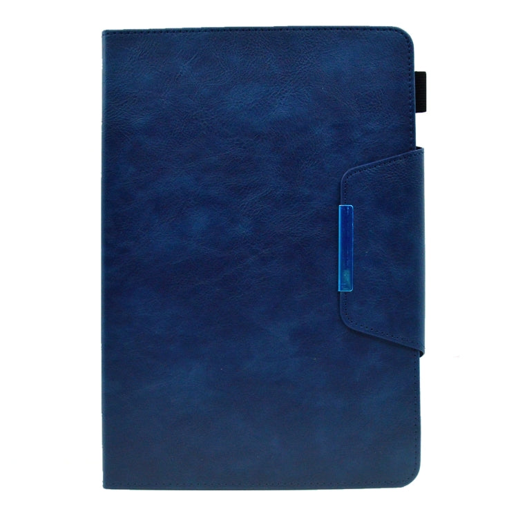 For 8 inch Suede Cross Texture Magnetic Clasp Leather Tablet Case(Blue) - 8 inch by buy2fix | Online Shopping UK | buy2fix