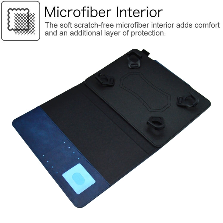 For 8 inch Suede Cross Texture Magnetic Clasp Leather Tablet Case(Blue) - 8 inch by buy2fix | Online Shopping UK | buy2fix