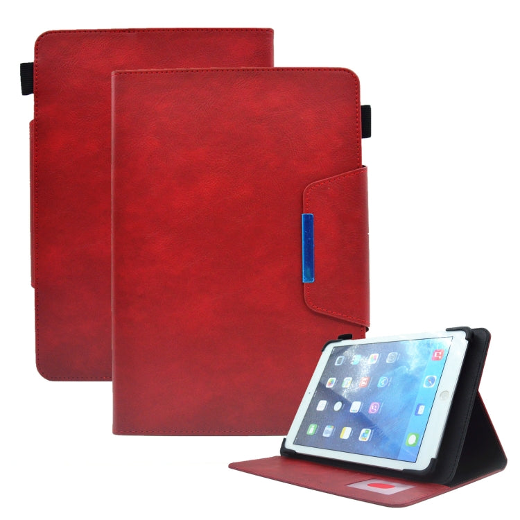 For 8 inch Suede Cross Texture Magnetic Clasp Leather Tablet Case(Red) - 8 inch by buy2fix | Online Shopping UK | buy2fix
