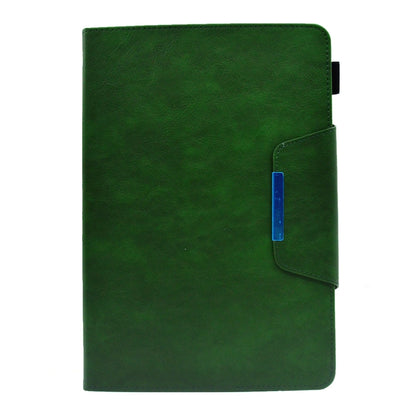 For 10 inch Suede Cross Texture Magnetic Clasp Leather Tablet Case(Green) - 10 - 11 inch by buy2fix | Online Shopping UK | buy2fix