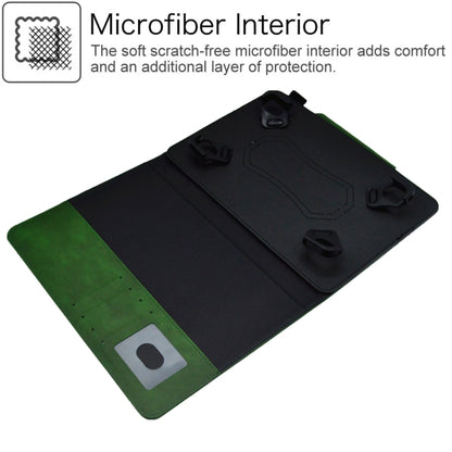 For 10 inch Suede Cross Texture Magnetic Clasp Leather Tablet Case(Green) - 10 - 11 inch by buy2fix | Online Shopping UK | buy2fix
