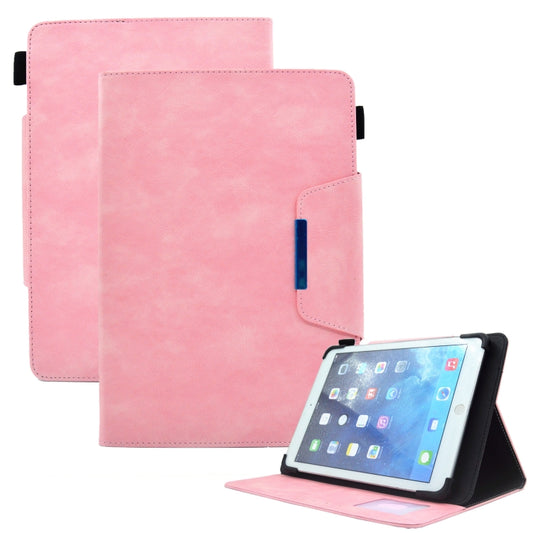 For 10 inch Suede Cross Texture Magnetic Clasp Leather Tablet Case(Pink) - 10 - 11 inch by buy2fix | Online Shopping UK | buy2fix
