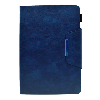 For 10 inch Suede Cross Texture Magnetic Clasp Leather Tablet Case(Blue) - 10 - 11 inch by buy2fix | Online Shopping UK | buy2fix