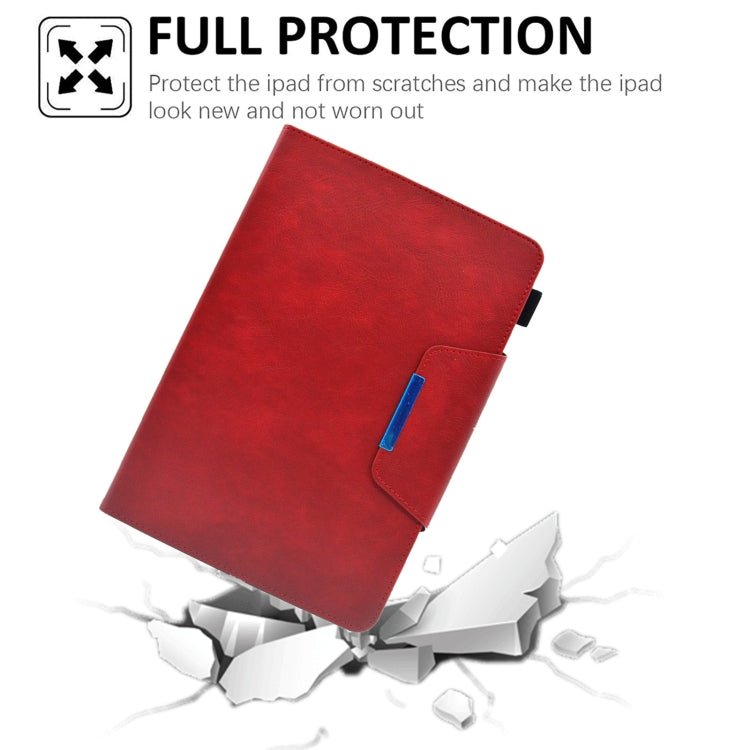 For 10 inch Suede Cross Texture Magnetic Clasp Leather Tablet Case(Red) - 10 - 11 inch by buy2fix | Online Shopping UK | buy2fix