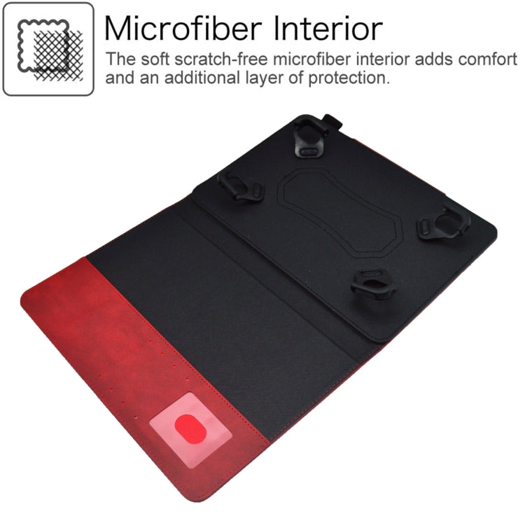 For 10 inch Suede Cross Texture Magnetic Clasp Leather Tablet Case(Red) - 10 - 11 inch by buy2fix | Online Shopping UK | buy2fix