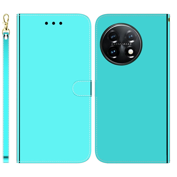 For OnePlus 11 Imitated Mirror Surface Horizontal Flip Leather Phone Case(Mint Green) by buy2fix