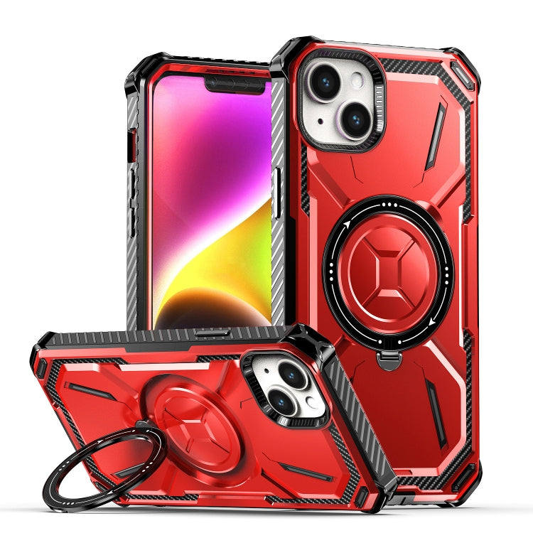 For iPhone 14 Plus Armor Series Holder Phone Case(Red) by buy2fix