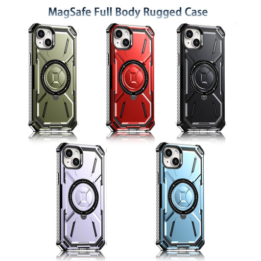 For iPhone 14 Plus Armor Series Holder Phone Case(Light Purple) by buy2fix