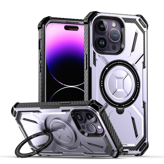 For iPhone 14 Pro Max Armor Series Holder Phone Case(Light Purple) by buy2fix
