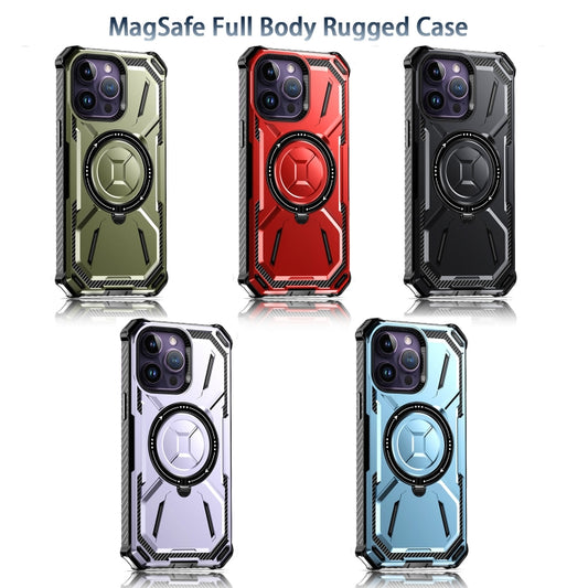 For iPhone 14 Pro Max Armor Series Holder Phone Case(Blue) by buy2fix