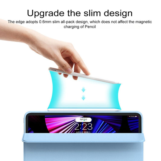 For iPad 10.2 2021 / 2020 / 2019 Pen Slot Magnetic Detachable Tablet Leather Case(Blue) - iPad 10.2 Cases by buy2fix | Online Shopping UK | buy2fix