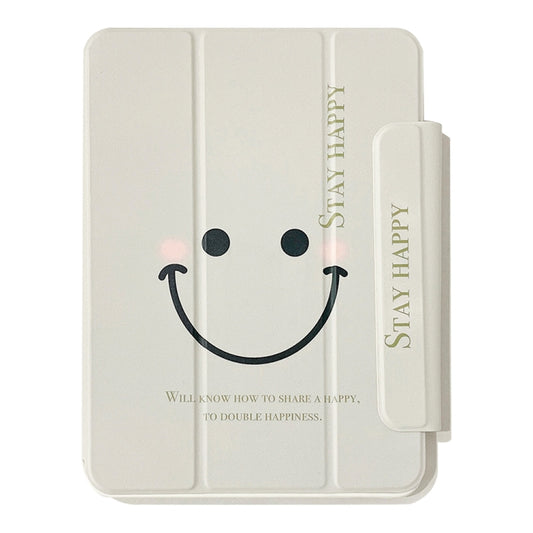 Pen Slot Magnetic Painted Detachable Tablet Leather Case For iPad 10.2 2021 / 2020 / 2019(Smile) - iPad 10.2 Cases by buy2fix | Online Shopping UK | buy2fix