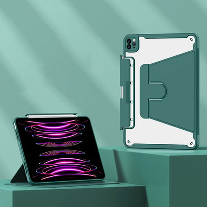Detachable Rotating Leather Tablet Case For iPad Pro 12.9 2022 / 2020 / 2021 / 2018(Dark Green) - iPad Pro 12.9 (2022/2021) Cases by buy2fix | Online Shopping UK | buy2fix