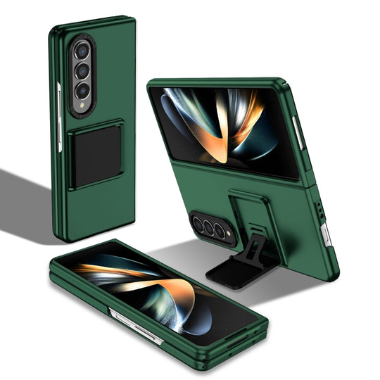 For Samsung Galaxy Z Fold4 5G Three-dimensional Folding Holder PC Phone Case(Green)