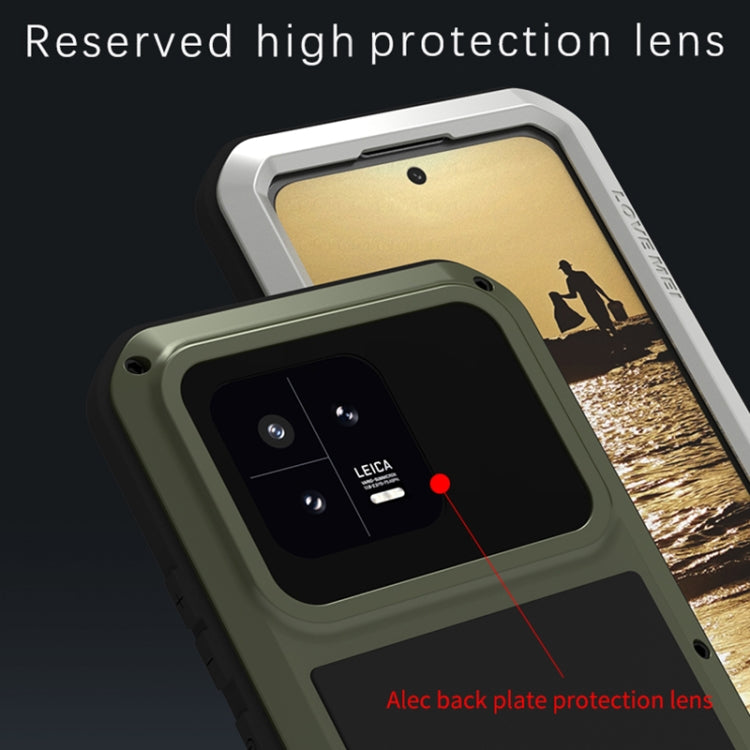 For Xiaomi 13 LOVE MEI Metal Shockproof Life Waterproof Dustproof Phone Case(Army Green) - 13 Cases by LOVE MEI | Online Shopping UK | buy2fix