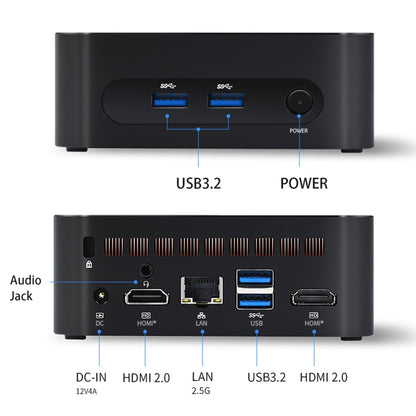 ZX03 Windows 11 Mini PC, Intel Twin Lake N150, Support Dual HDMI Output, Spec:8GB+256GB(UK Plug) by buy2fix