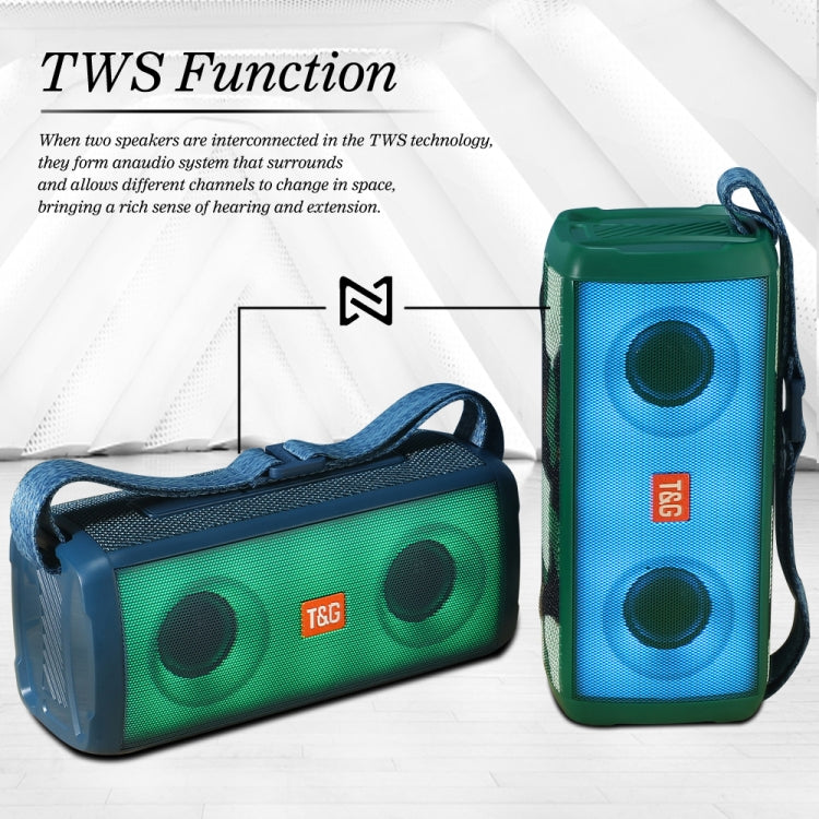 T&G TG345 Portable Outdoor Color LED Wireless Bluetooth Speaker(Green) - Desktop Speaker by T&G | Online Shopping UK | buy2fix