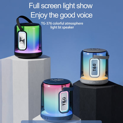 T&G TG376 360 Degree Full Screen LED Light RGB Multicolor Wireless Bluetooth Speaker Subwoofer(Grey) - Desktop Speaker by T&G | Online Shopping UK | buy2fix