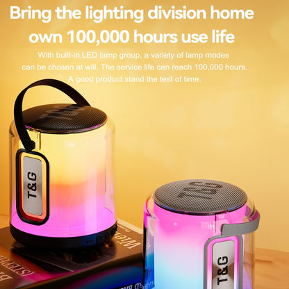 T&G TG376 360 Degree Full Screen LED Light RGB Multicolor Wireless Bluetooth Speaker Subwoofer(Grey) - Desktop Speaker by T&G | Online Shopping UK | buy2fix