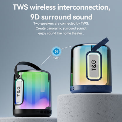 T&G TG376 360 Degree Full Screen LED Light RGB Multicolor Wireless Bluetooth Speaker Subwoofer(Black) - Desktop Speaker by T&G | Online Shopping UK | buy2fix