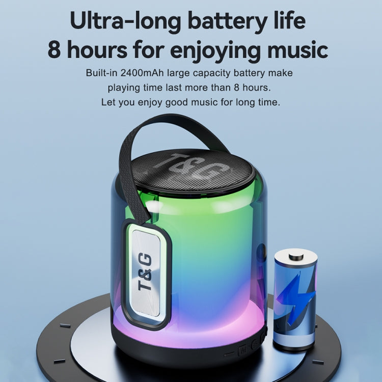 T&G TG376 360 Degree Full Screen LED Light RGB Multicolor Wireless Bluetooth Speaker Subwoofer(Black) - Desktop Speaker by T&G | Online Shopping UK | buy2fix