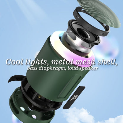 T&G TG373 Outdoor Portable LED Light RGB Multicolor Wireless Bluetooth Speaker Subwoofer(Grey) - Desktop Speaker by T&G | Online Shopping UK | buy2fix