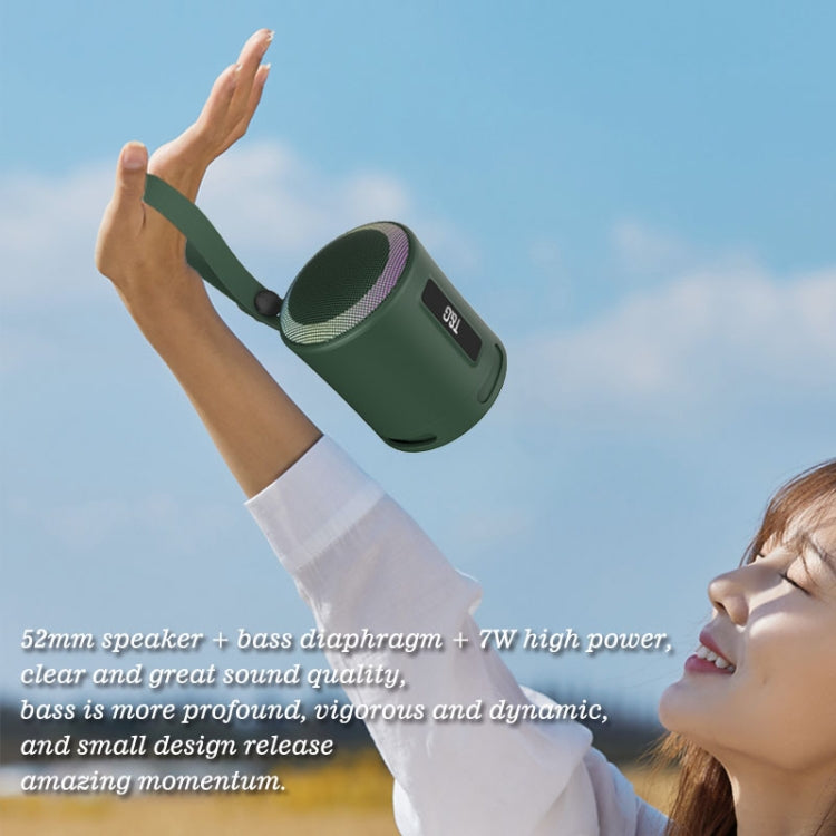 T&G TG373 Outdoor Portable LED Light RGB Multicolor Wireless Bluetooth Speaker Subwoofer(Green) - Desktop Speaker by T&G | Online Shopping UK | buy2fix