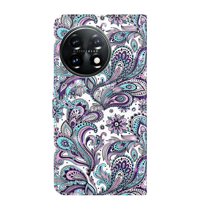 For OnePlus 11 3D Painting Pattern TPU + PU Leather Phone Case(Swirl Pattern) - OnePlus Cases by buy2fix | Online Shopping UK | buy2fix