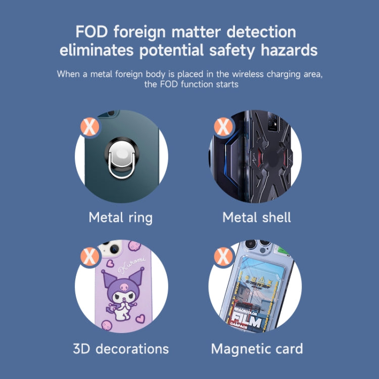 N21 15W 3 in 1 Transparent Magnetic Wireless Charger(Black) by buy2fix