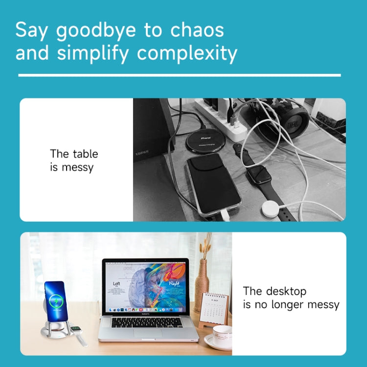 N21 15W 3 in 1 Transparent Magnetic Wireless Charger(Black) - Wireless Charger by buy2fix | Online Shopping UK | buy2fix