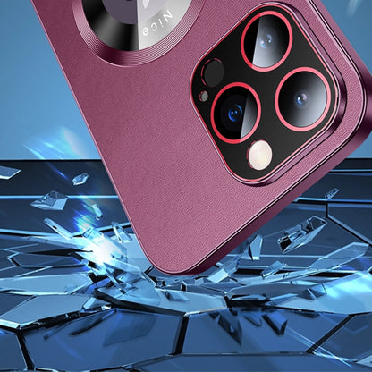 For iPhone 14 Plus R-JUST RH05 Magnetic Leather Metal Phone Case(Purple) by R-JUST