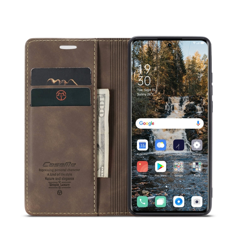 For OPPO Reno8 T 5G CaseMe 013 Multifunctional Horizontal Flip Leather Phone Case(Coffee) by CaseMe